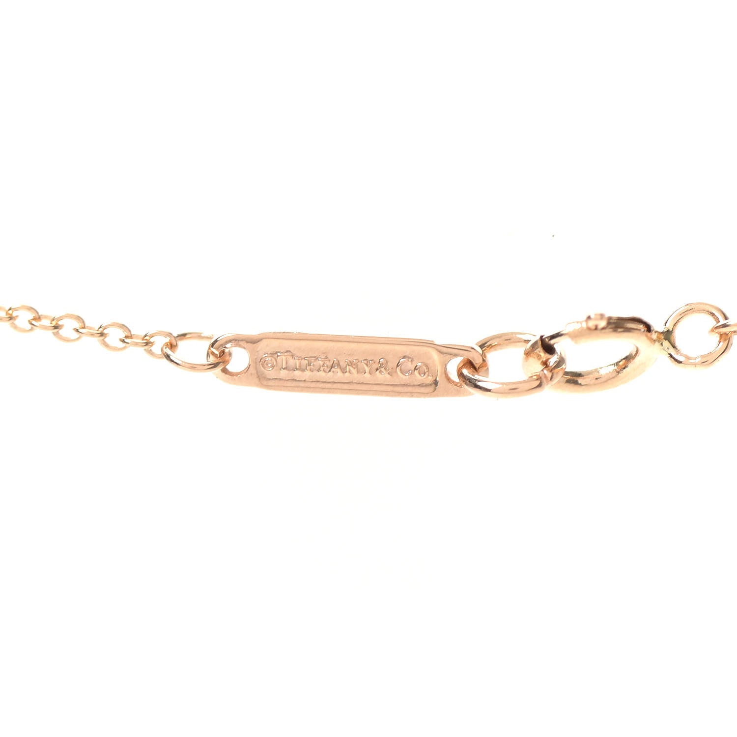 Tiffany 18K Rose Gold Diamond Small Atlas Open Pendant Necklace 5 of 6