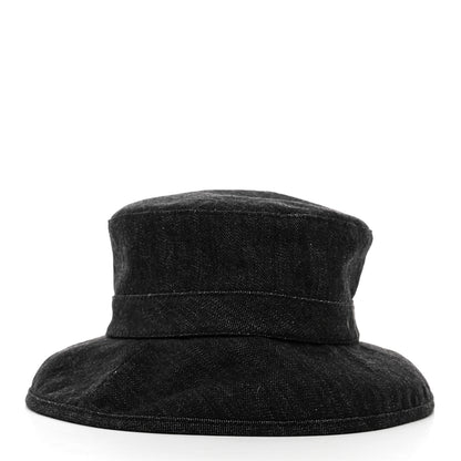Chanel Denim Logo Bucket Hat S Black 3 of 8