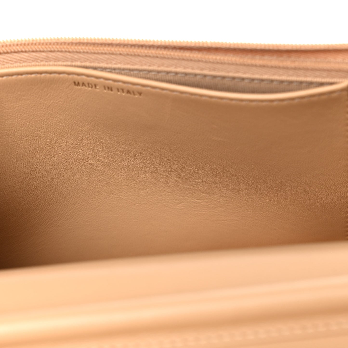Lambskin Quilted Wallet On Chain WOC Beige Black
