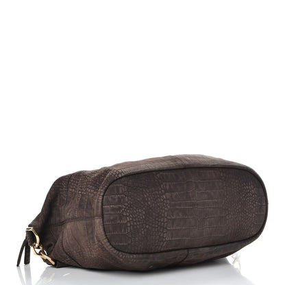 Givenchy Nubuck Crocodile Embossed Medium Nightingale Dark Brown 9 of 12