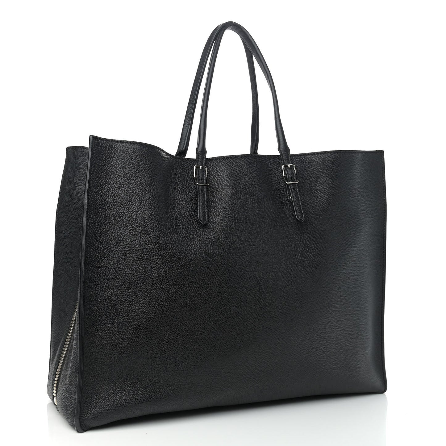 Calfskin Papier A4 Zip Around Plate Tote Black