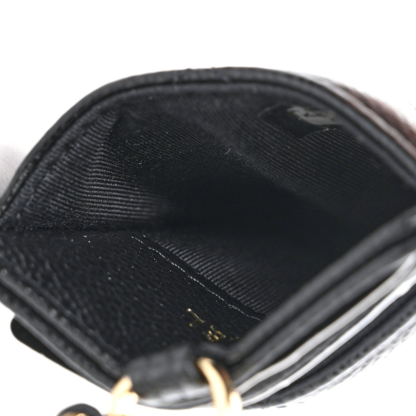 Caviar Quilted Miss Coco Card Holder On Chain Black