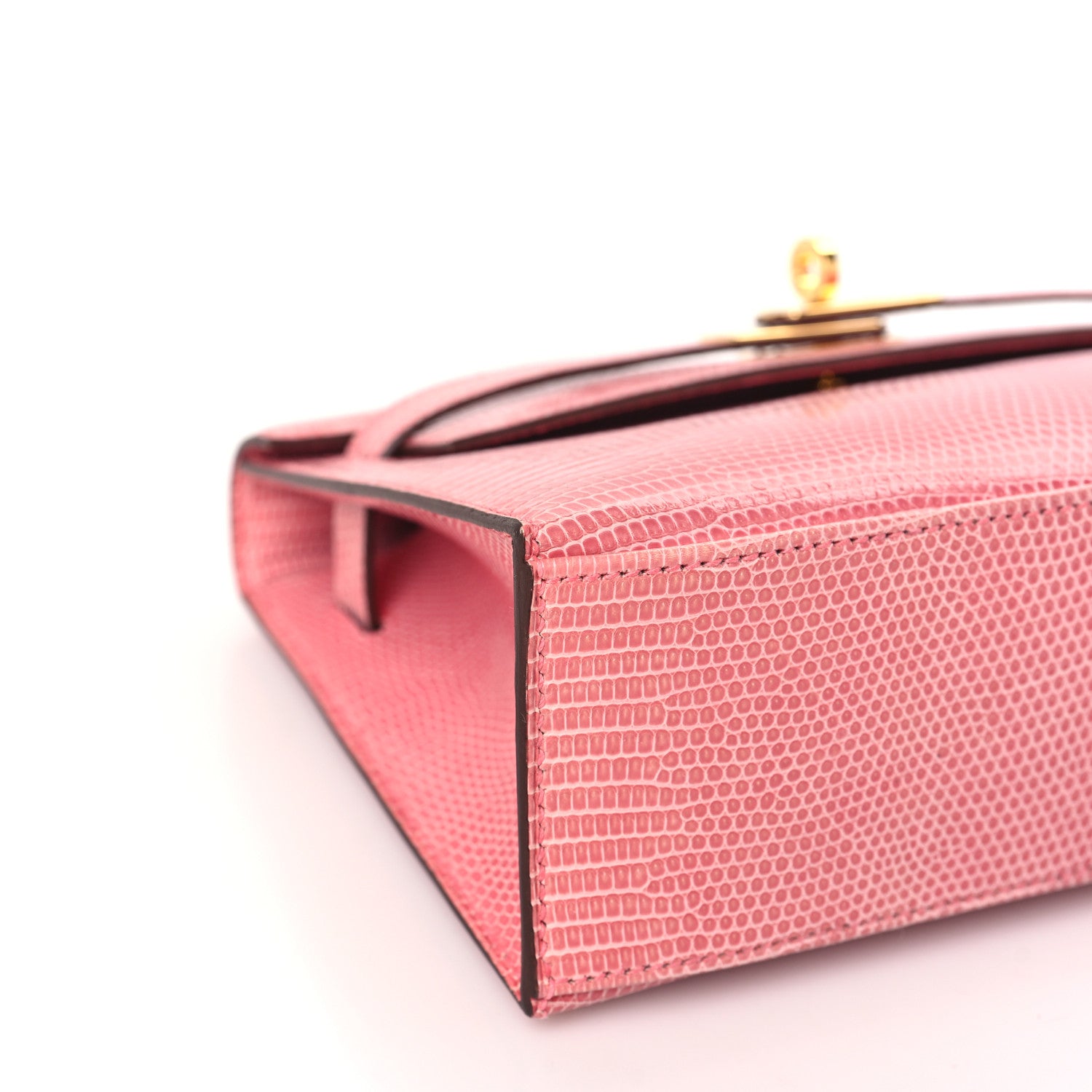 Hermes Lizard Kelly Pochette Clutch 5P Pink 9 of 11