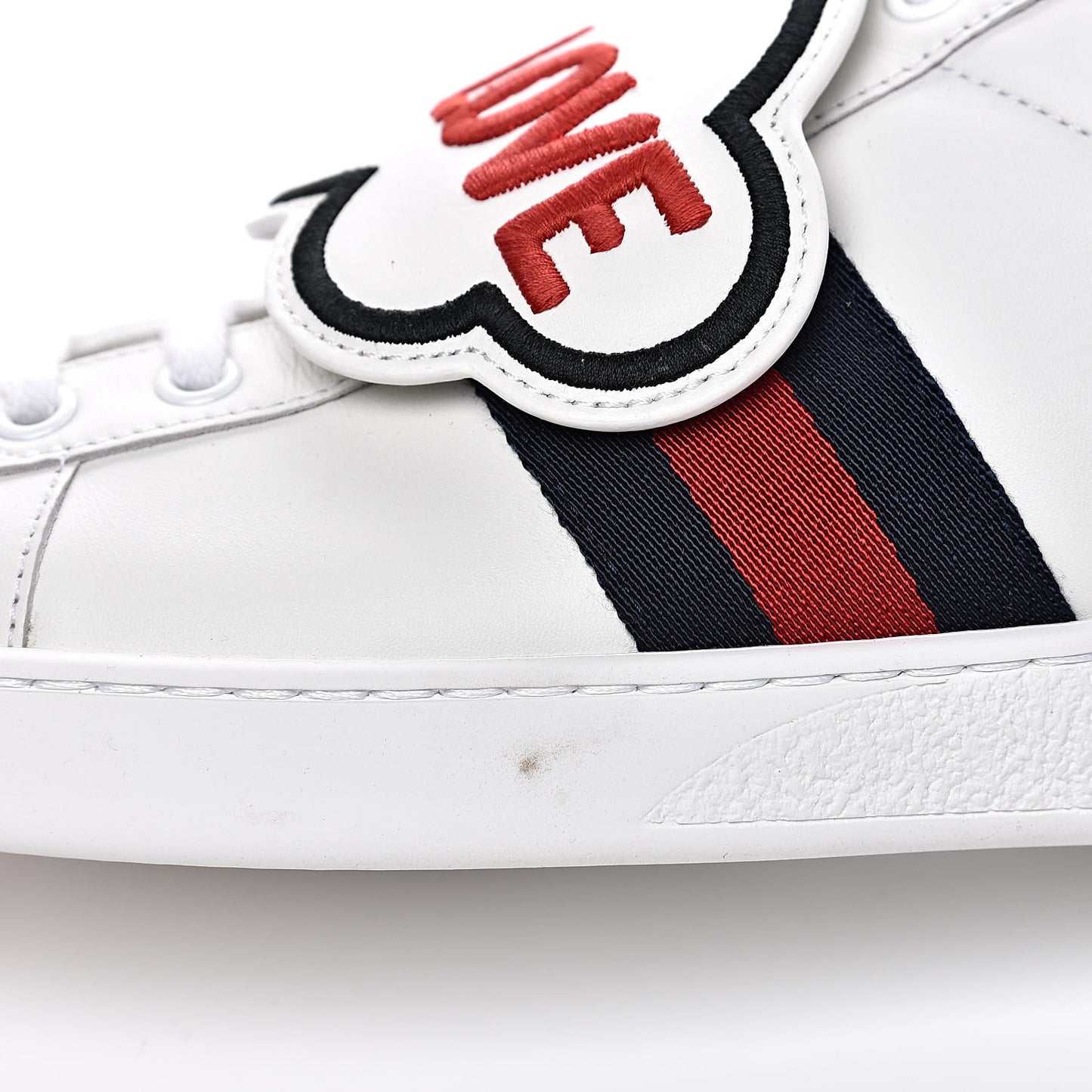 Calfskin Ayers Blind For Love Embroidered Womens Ace Sneakers 39.5 White