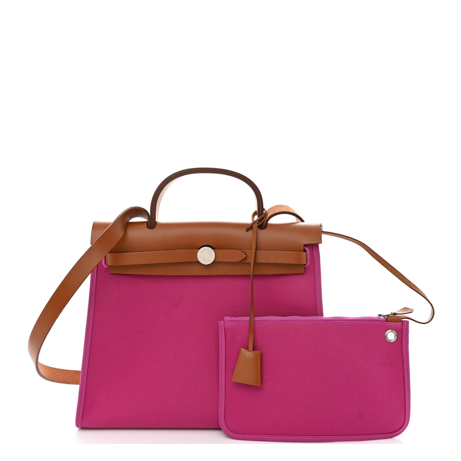 Hermes Vache Hunter Toile Herbag Zip 31 PM Magnolia Fauve 4 of 16