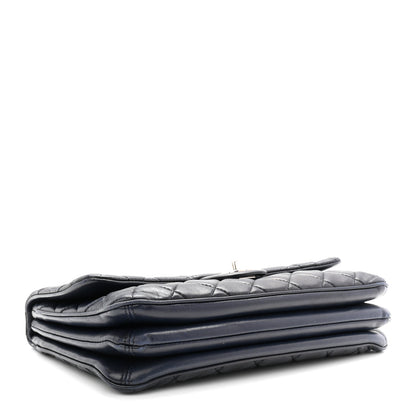 Chanel Lambskin Quilted Jumbo Chanel 3 Flap Navy 4 of 11