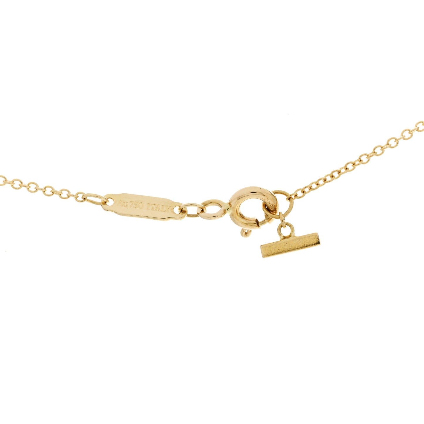 18K Yellow Gold Diamond Mini T Smile Pendant Necklace