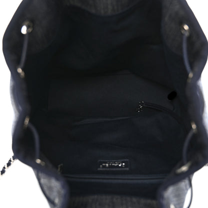 Chanel Canvas Large Deauville Backpack Denim Blue 4 of 8