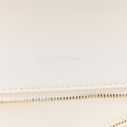 Balenciaga Faux Calfskin Fabric Glow In The Dark Small Sneakerhead Top Handle Bag White Orange 7 of 10