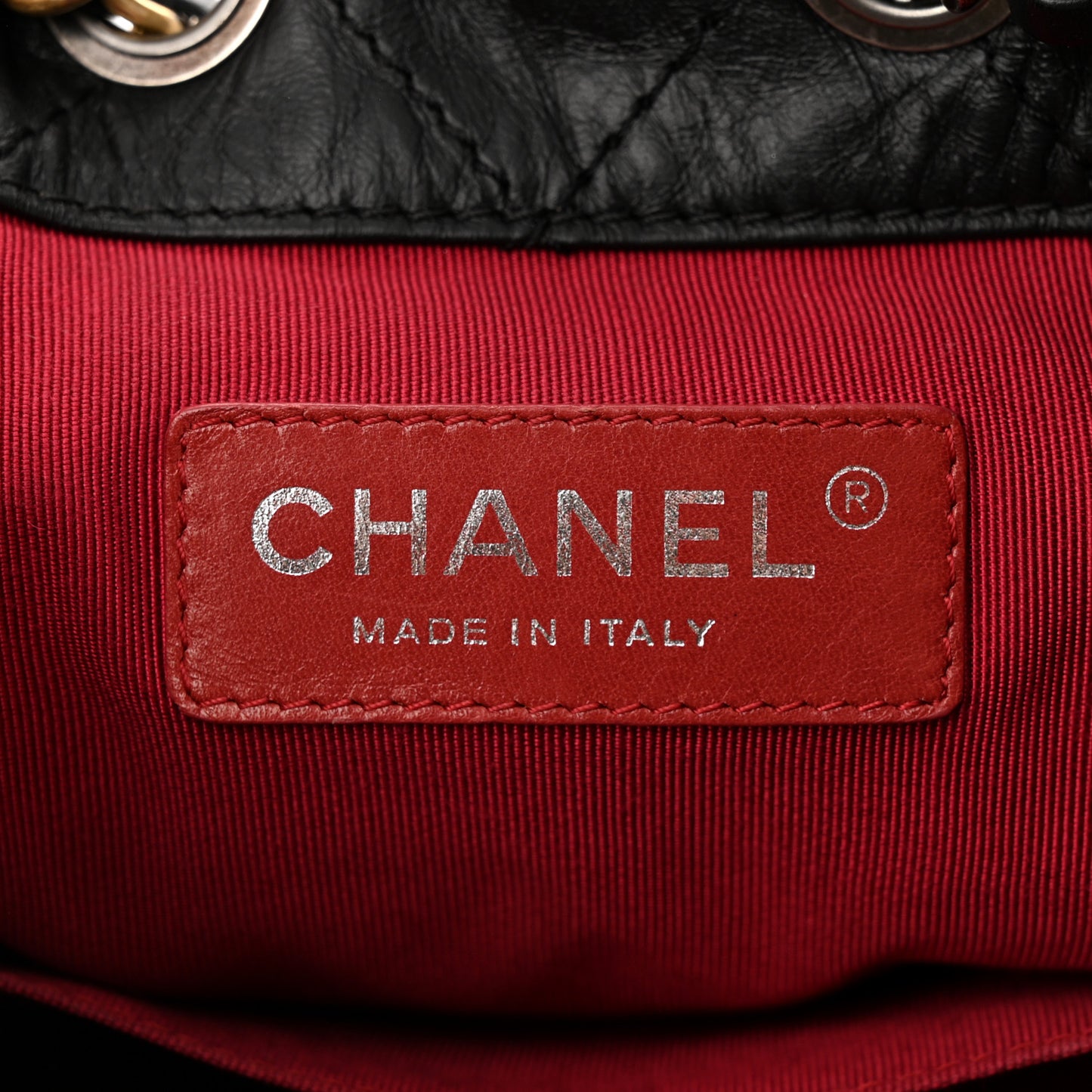 Aged Calfskin Quilted Small Gabrielle Backpack Black