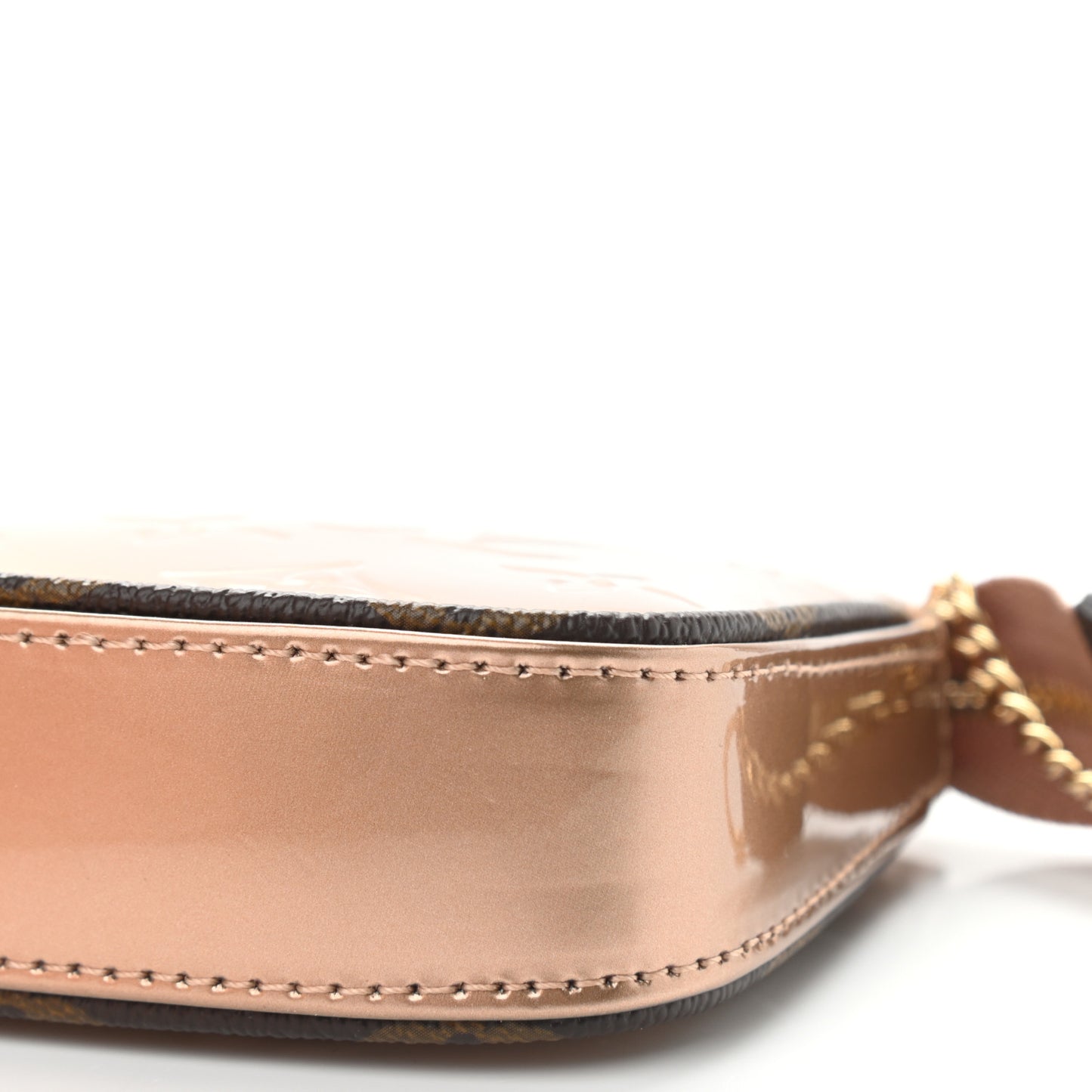 Metallic Vernis Mini Pochette Accessories Rose Gold