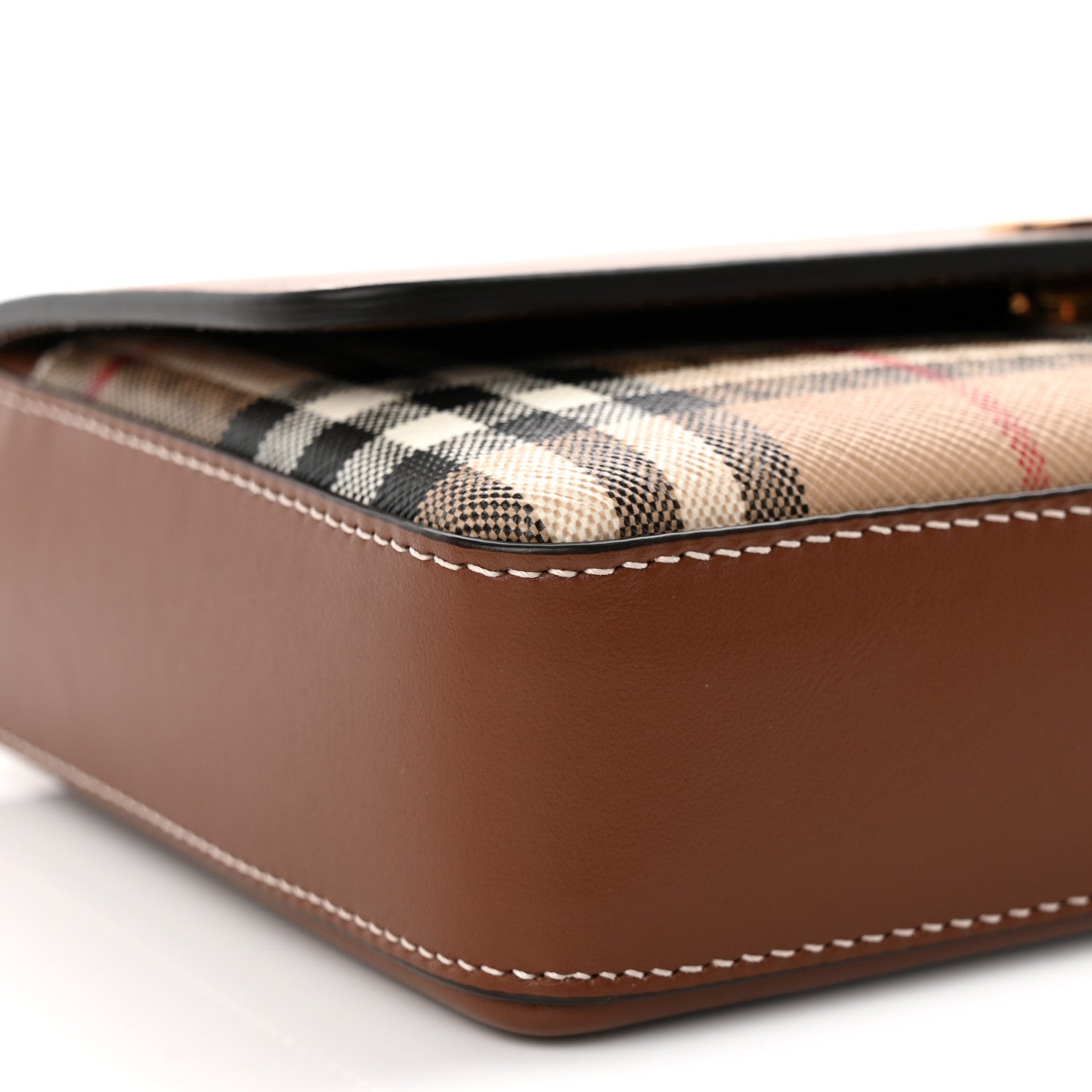 Burberry Calfskin Vintage Check New Hampshire Bag Archive Beige Tan 9 of 11