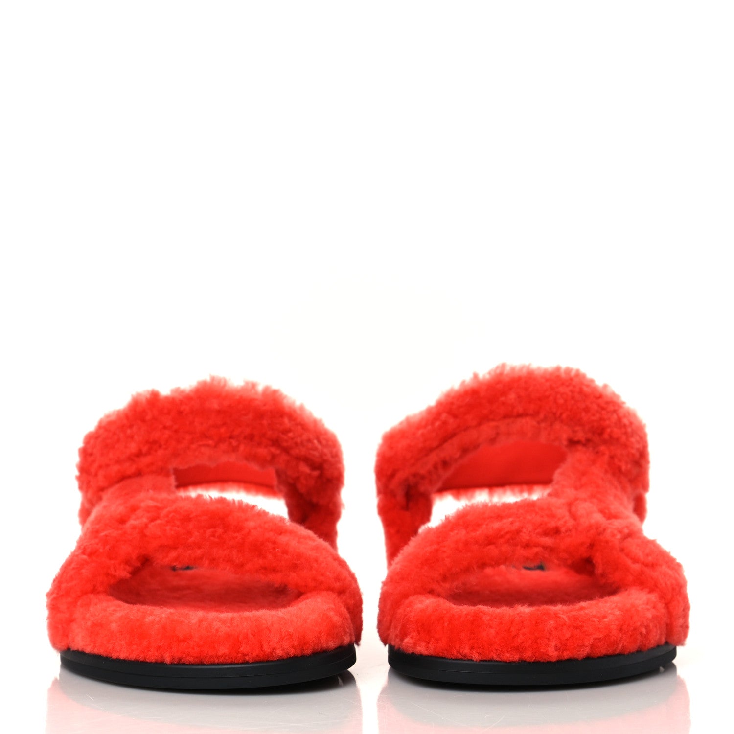 Fendi Shearling FF Fendi Feel Sandals 37.5 Georgia Georgia Scuro 2 of 8