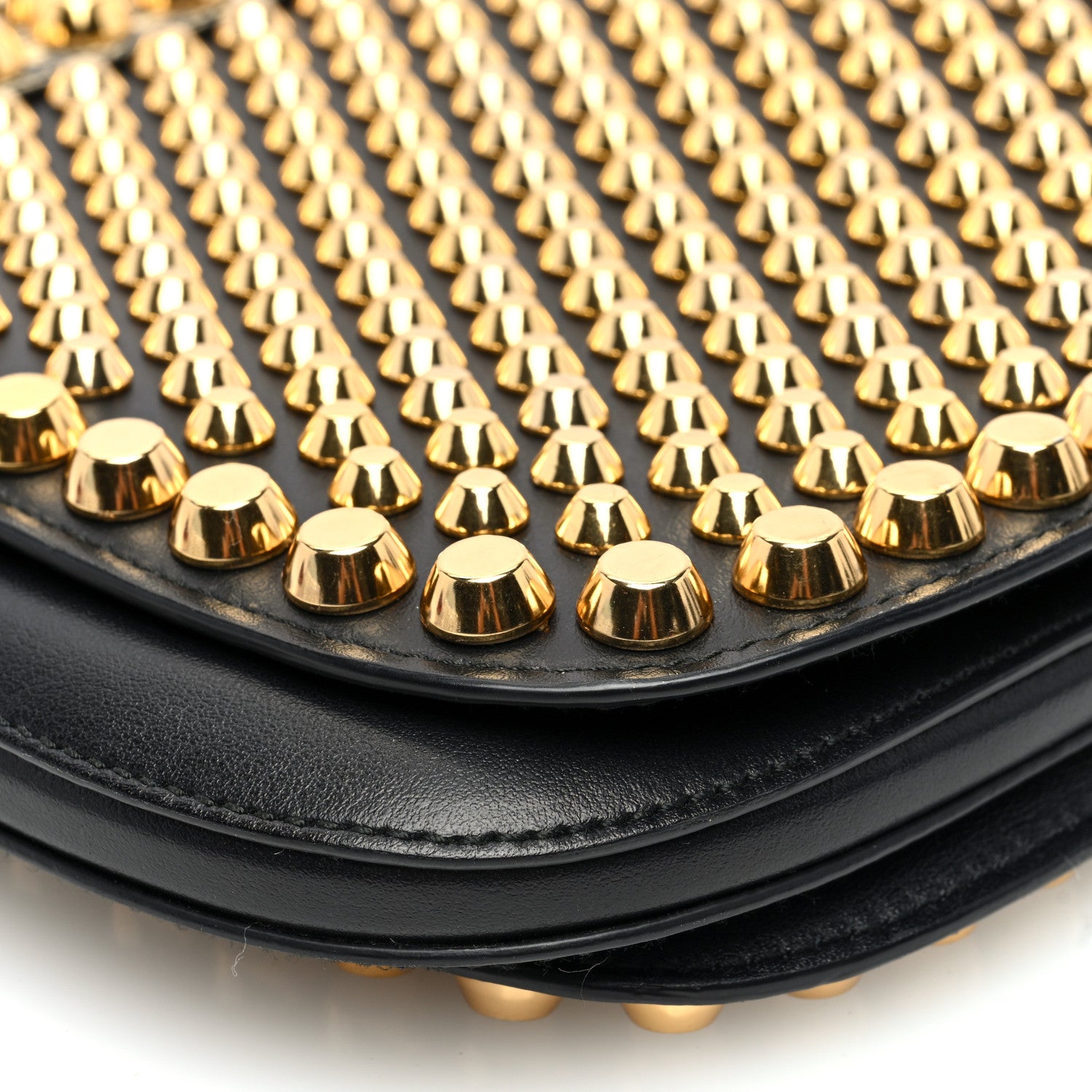Prada City Calfskin Lucer Studded Small Margit Bag Black Roccia 8 of 9