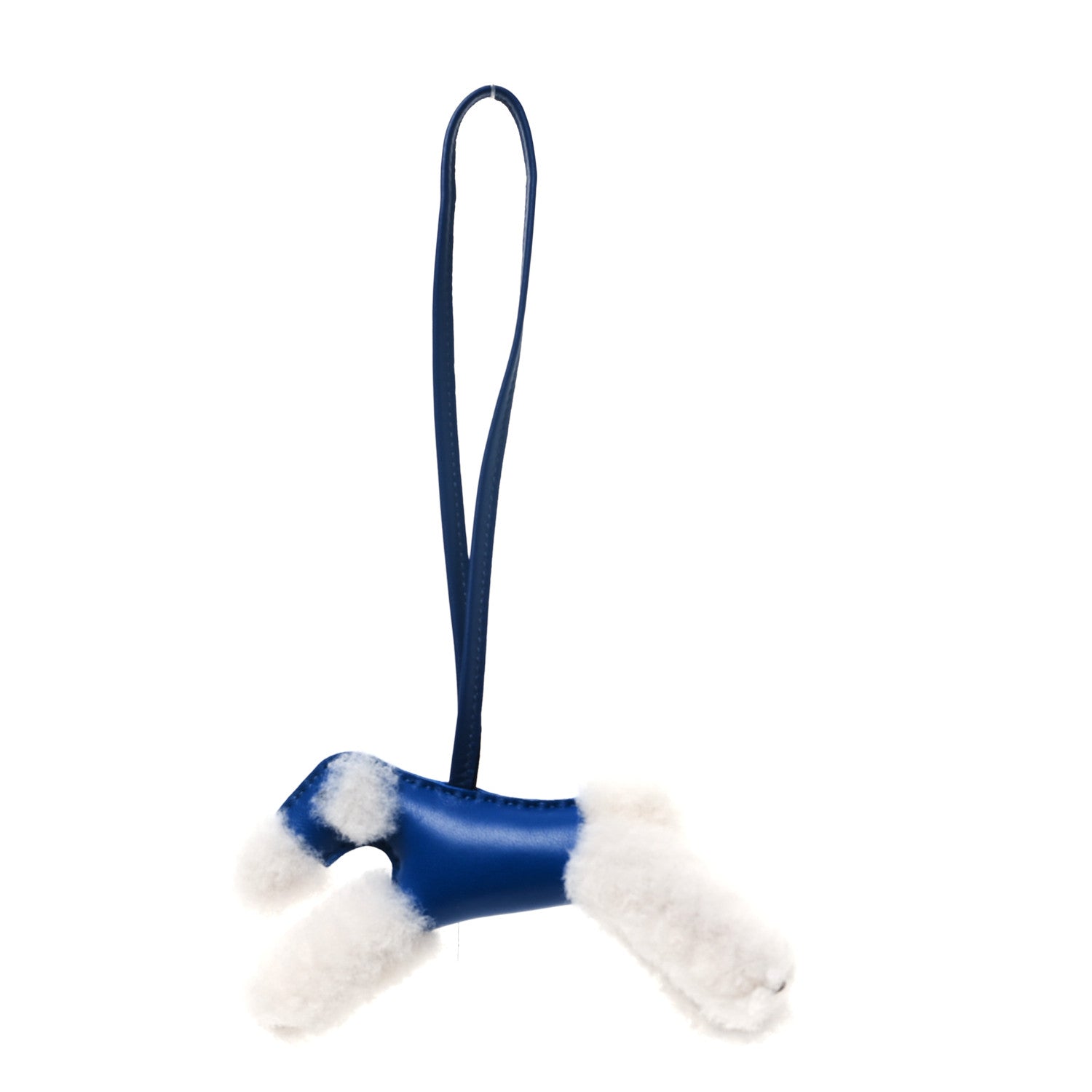 Hermes Milo Lambskin Shearling Budy Charm Bleu Saphir 1 of 5