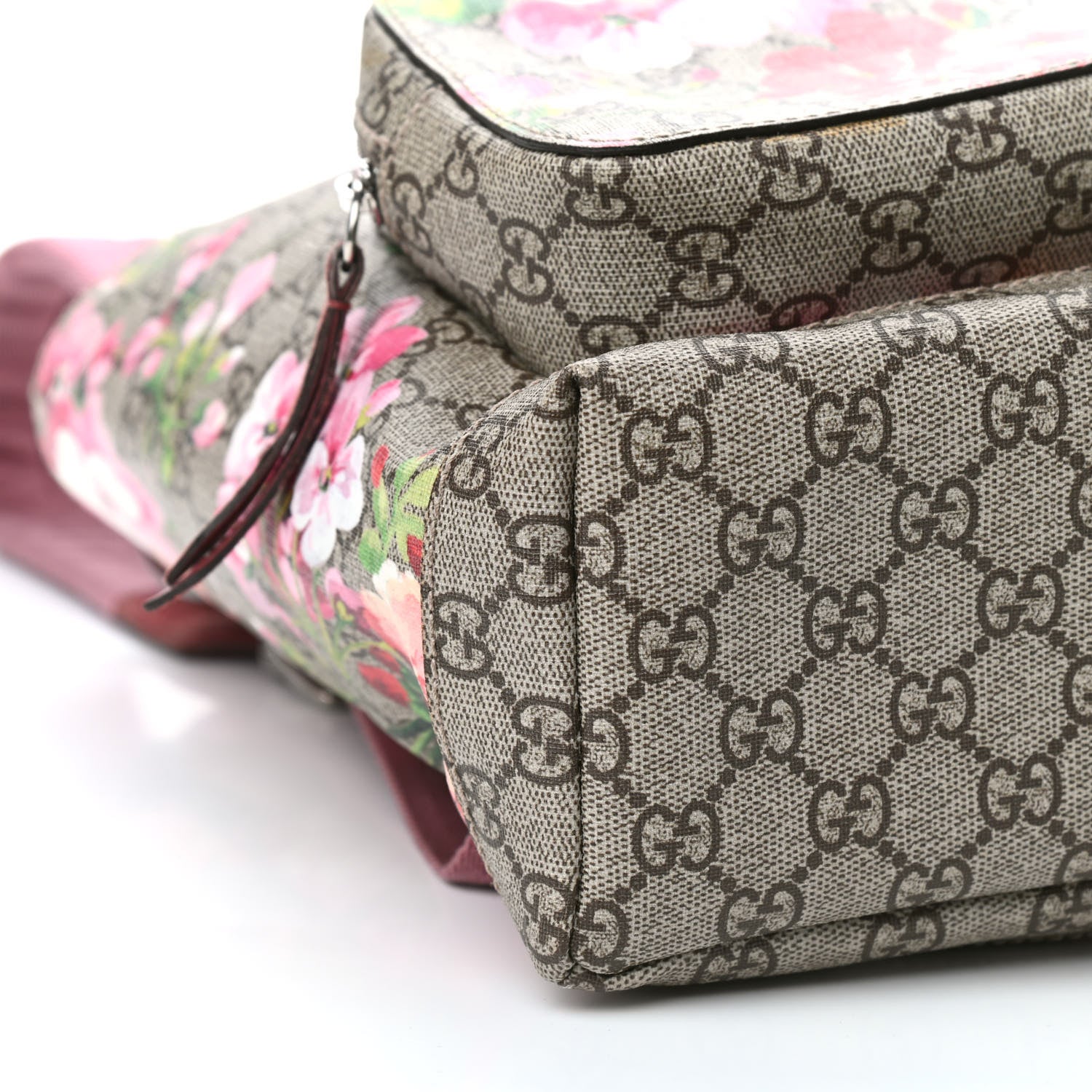 Gucci GG Supreme Monogram Blooms Small Single Buckle Backpack Beige Multicolor Dry Rose 8 of 9