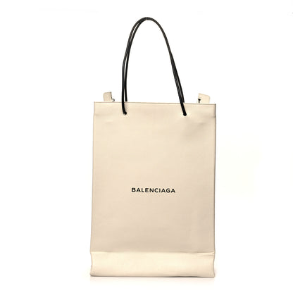 Balenciaga Calfskin Medium Logo North South Shopping Tote White 1 of 10