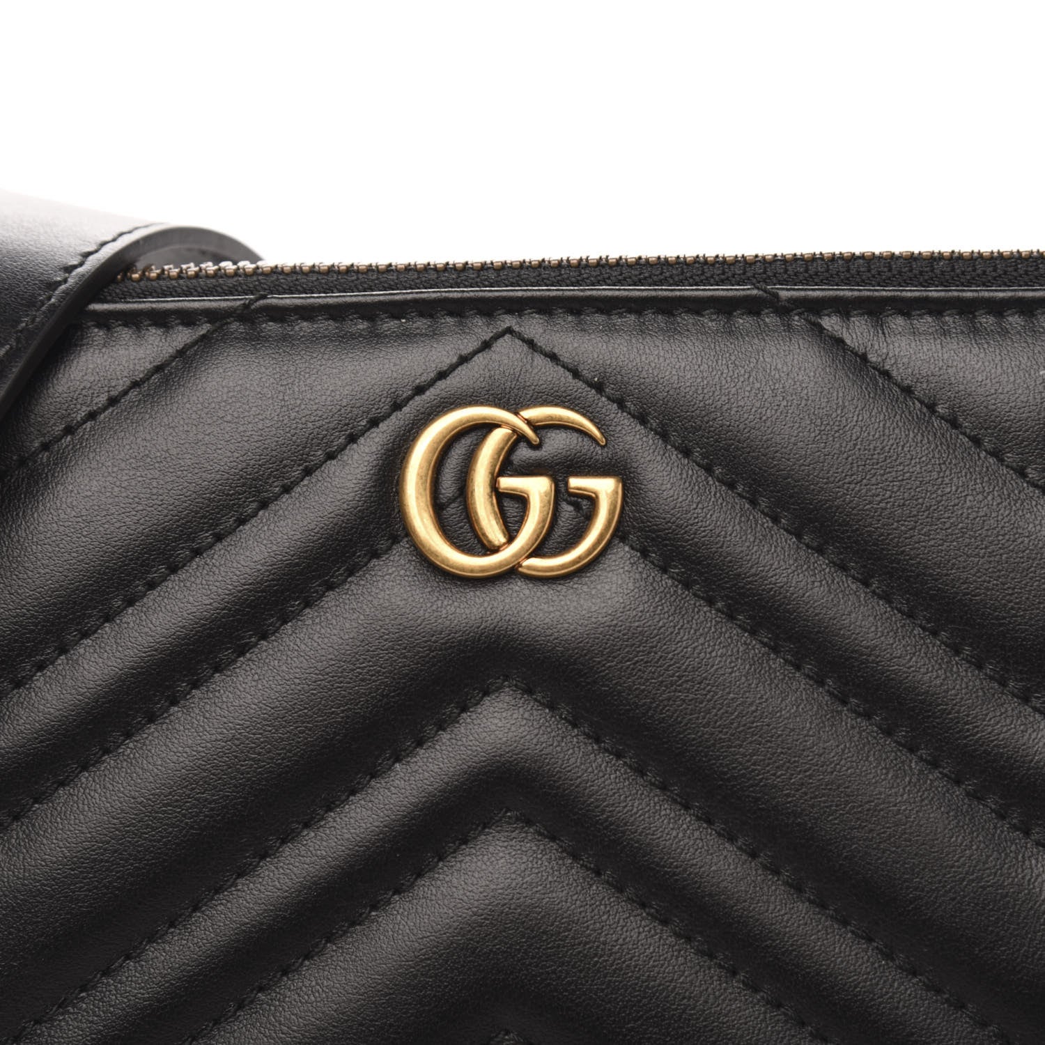 Gucci Calfskin Matelasse GG Marmont Flat Messenger Bag Black 11 of 11