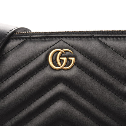 Gucci Calfskin Matelasse GG Marmont Flat Messenger Bag Black 11 of 11
