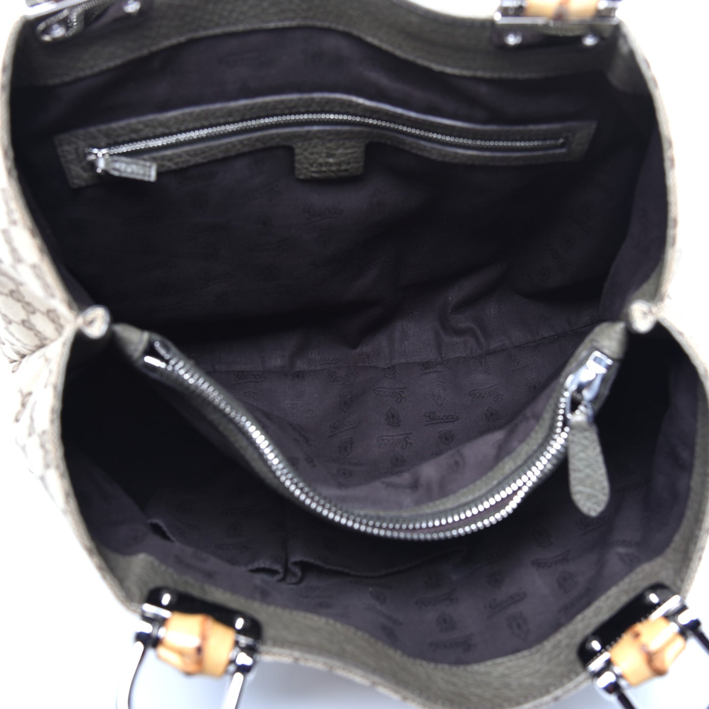 Monogram Medium Bamboo Bar Tote Olive