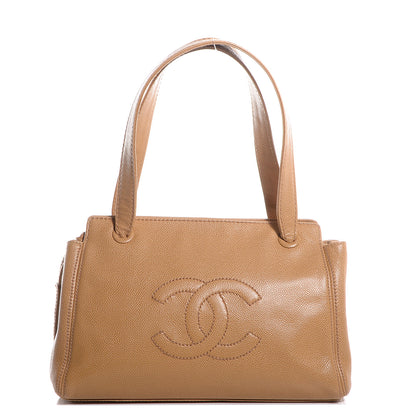 Chanel Caviar CC Shoulder Bag Beige 1 of 7