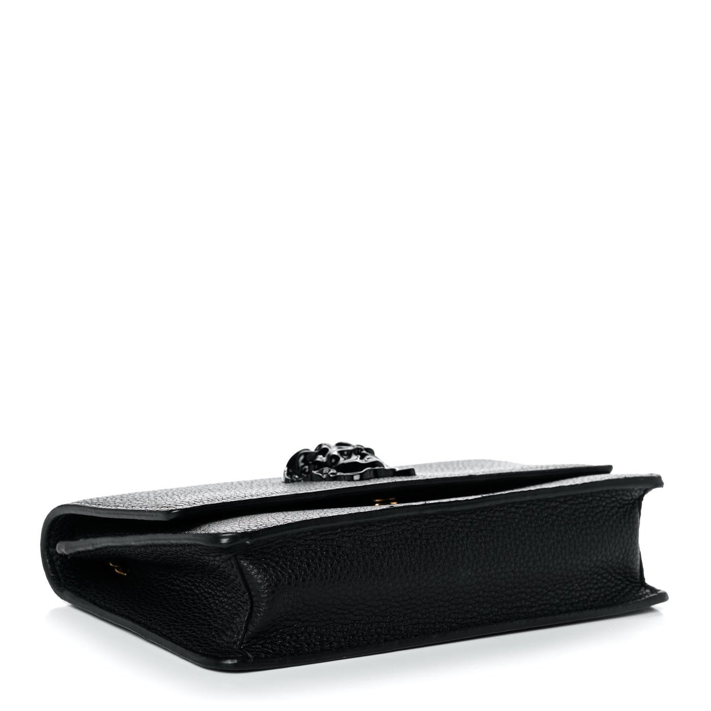 Grained Calfskin Palazzo Chain Evening Bag Black