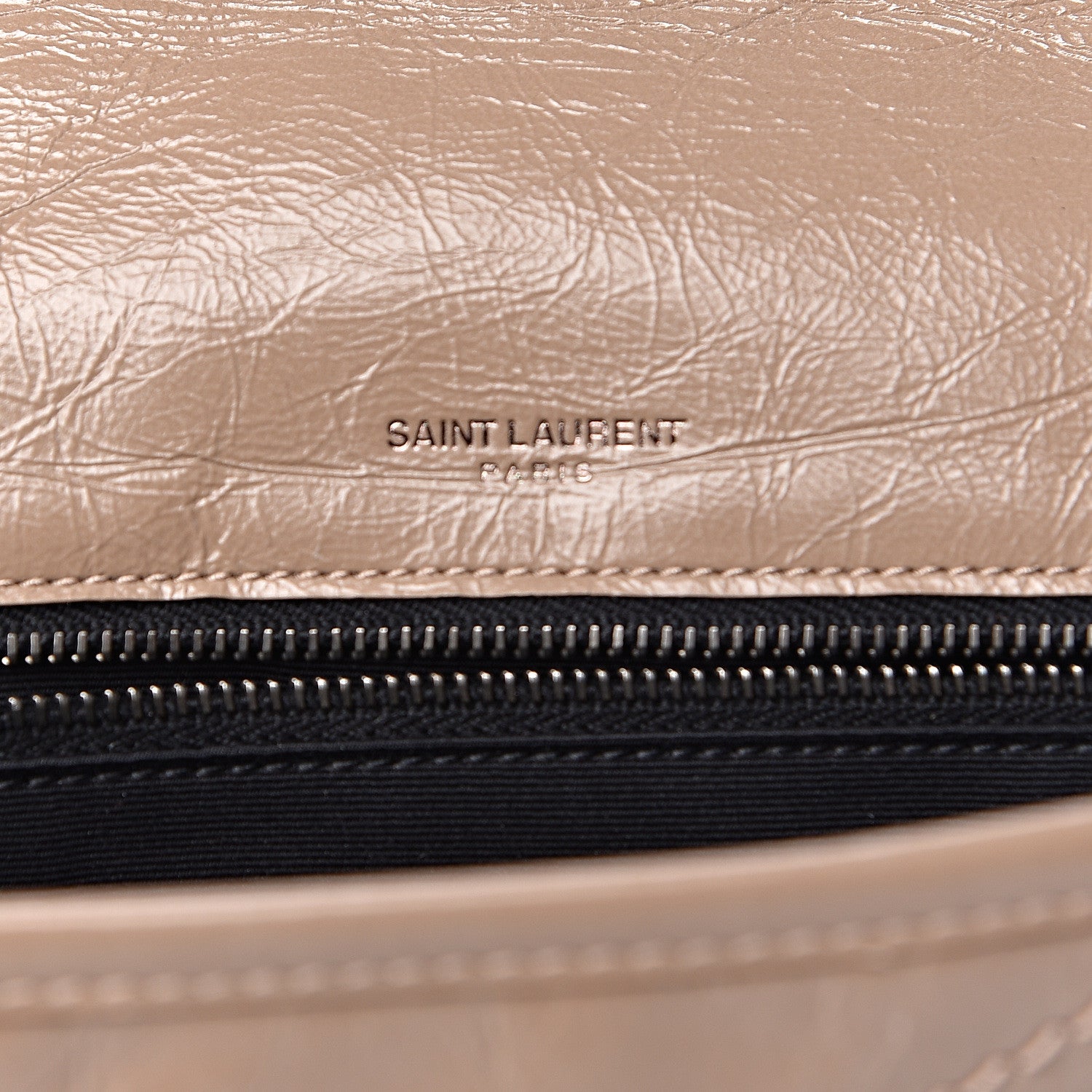 Saint Laurent Crinkled Calfskin Matelasse Monogram Medium Niki Chain Satchel Light Taupe 5 of 10