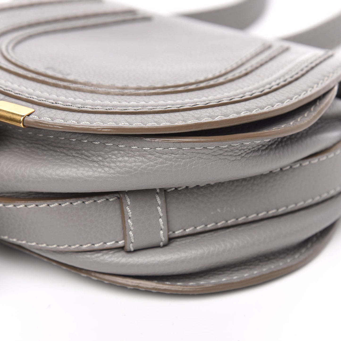 Calfskin Mini Marcie Round Crossbody Bag Cashmere Grey