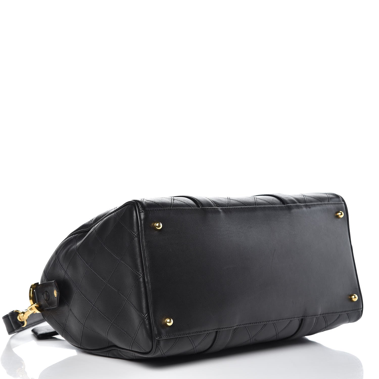 Chanel Calfskin Stitched CC Boston Black 4 of 12