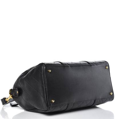 Chanel Calfskin Stitched CC Boston Black 4 of 12