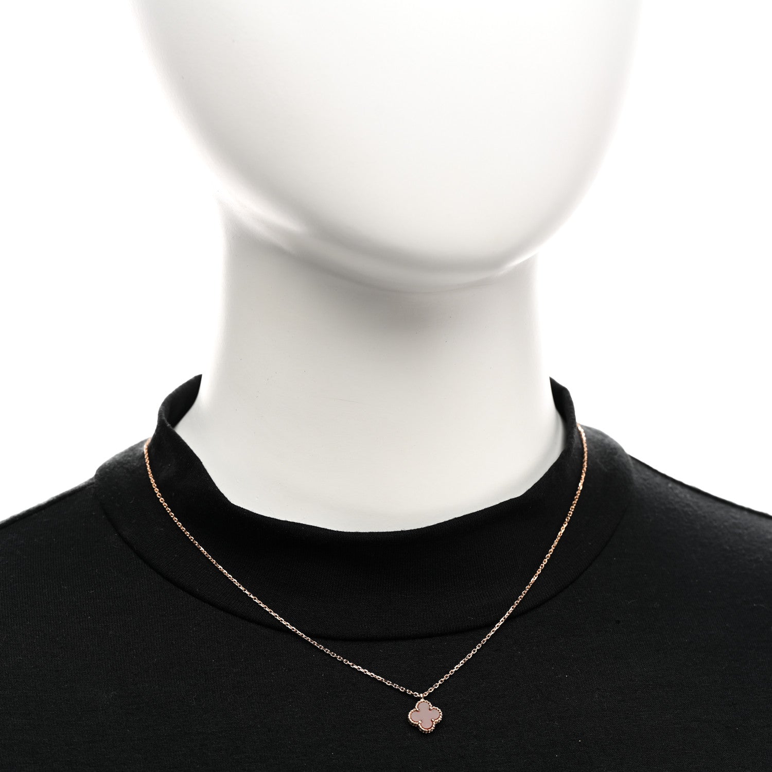 Van Cleef & Arpels 18K Rose Gold Carnelian Sweet Alhambra Pendant Necklace 2 of 6