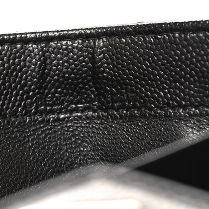 Saint Laurent Grain De Poudre Matelasse Chevron Monogram Flap Wallet Black 7 of 9