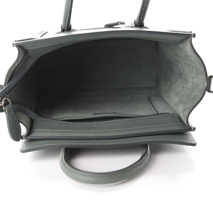 Celine Drummed Calfskin Nano Luggage Celadon 5 of 11