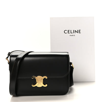 Celine Shiny Calfskin Medium Triomphe Black 10 of 10