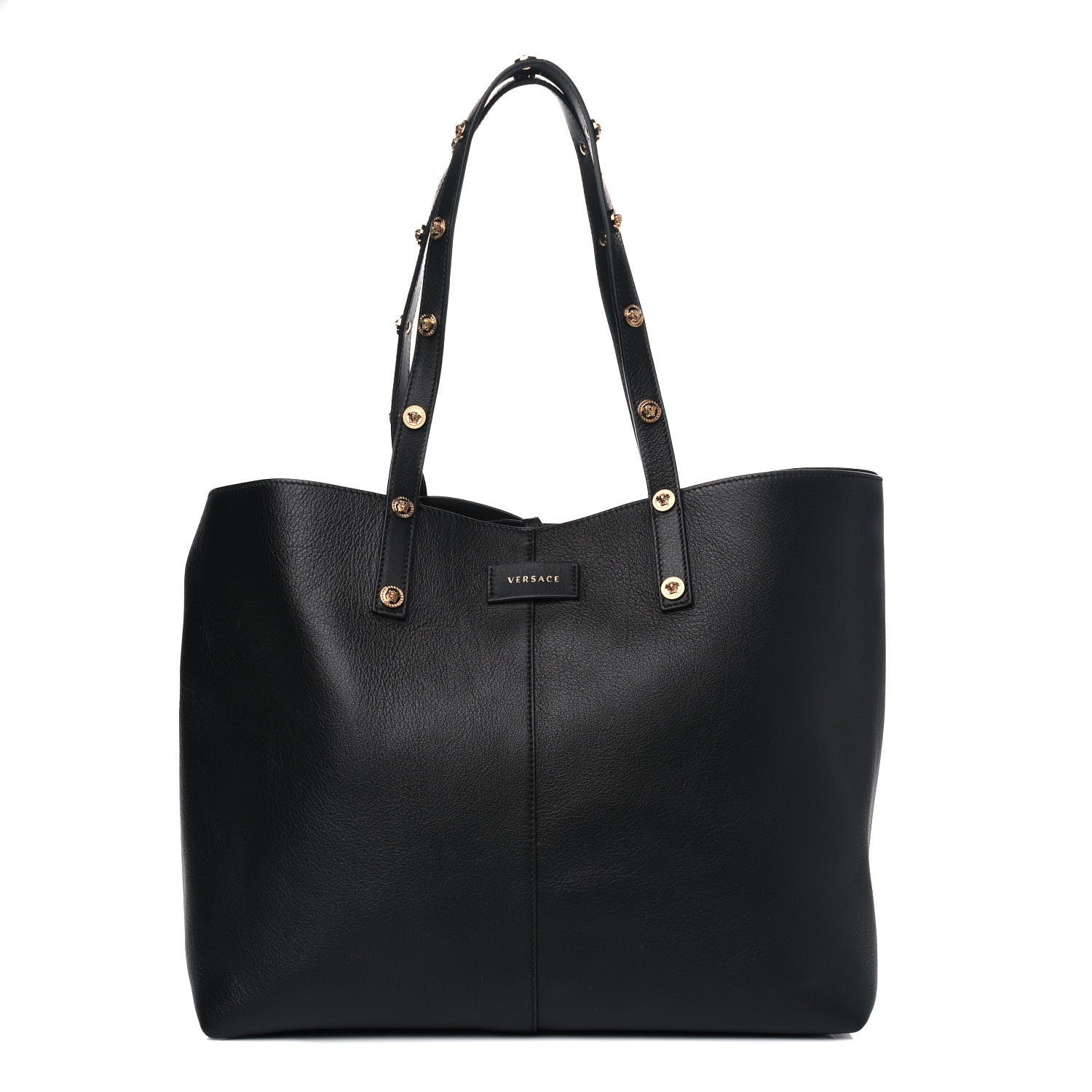 Versace Calfskin Palazzo Tote Black 2 of 5