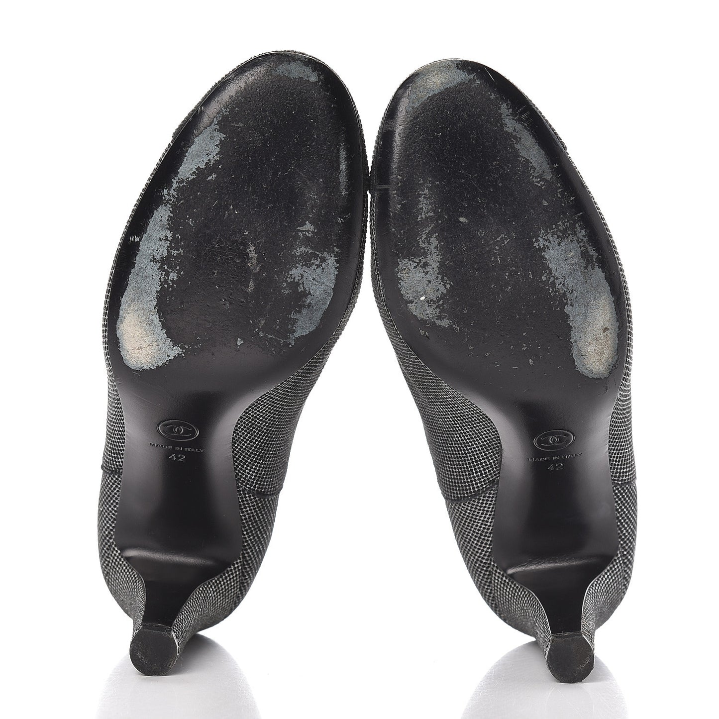 Mesh CC Cap Toe Ankle Boots 42 Argent Black