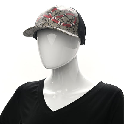 Gucci GG Supreme Monogram Kingsnake Print Baseball Hat XL Beige 2 of 8
