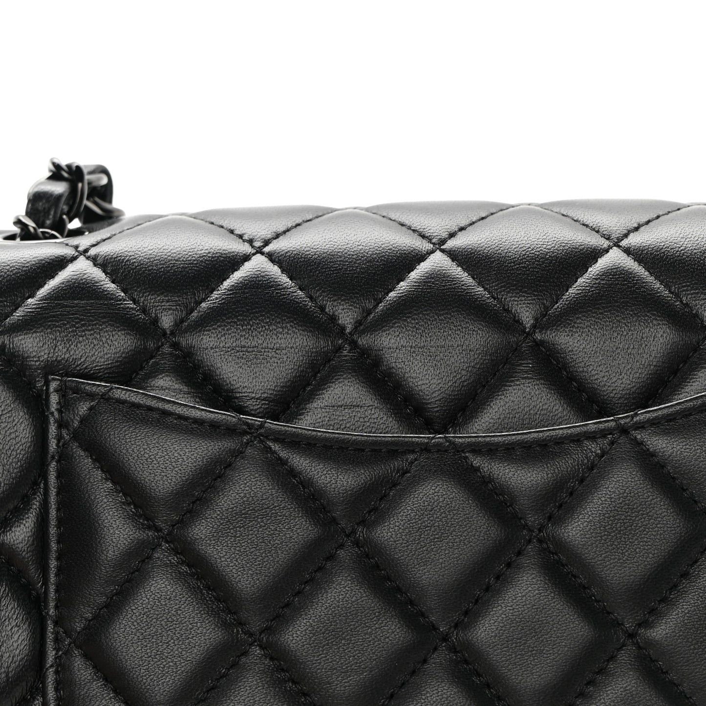 Lambskin Quilted Mini Rectangular Flap So Black