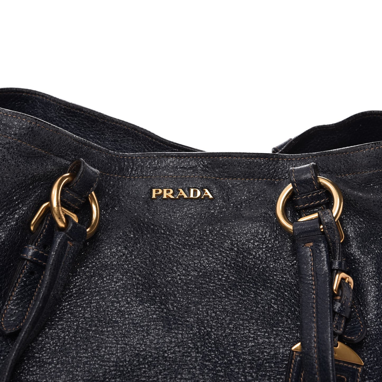 Metallic Vitello Daino Tote Dark Blue