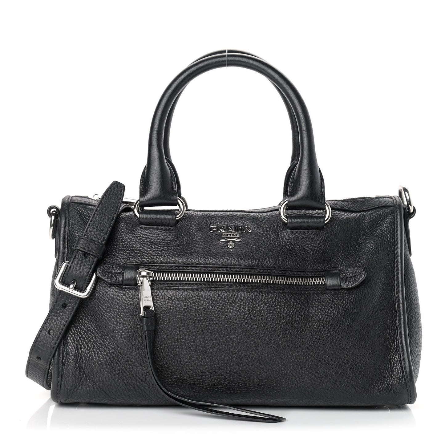 Vitello Daino Shopping Satchel Black
