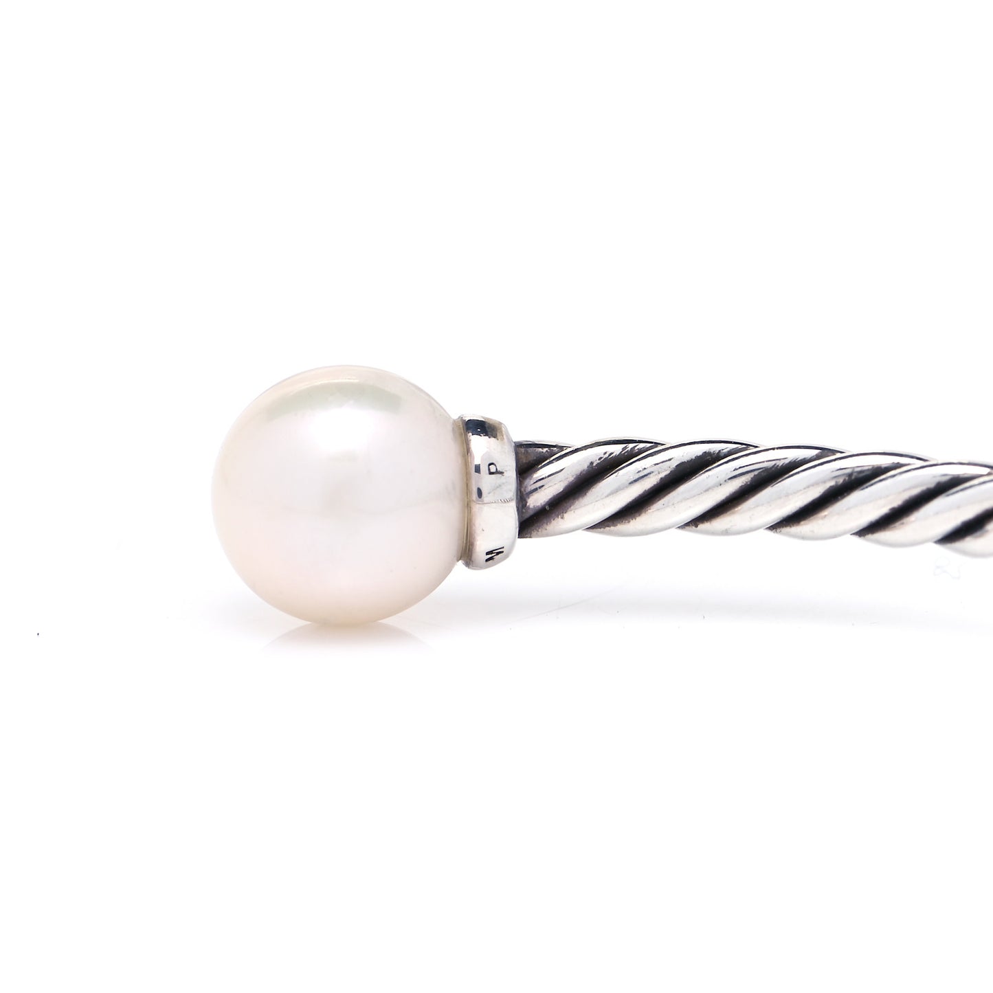 Sterling Silver Diamond Pearl 9mm Solari Bracelet