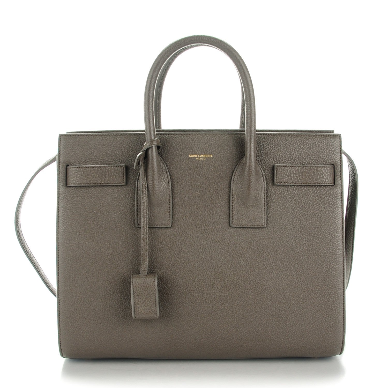 Saint Laurent Grained Calfskin Small Sac de Jour Carryall Earth 1 of 7