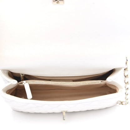 Chanel Iridescent Caviar Quilted Small Coco Handle Flap White 4 of 9