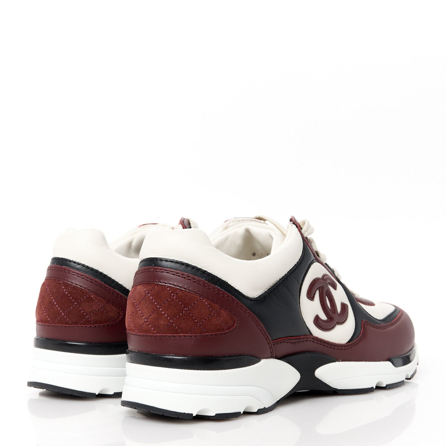 Calfskin CC Sneakers 37.5 Brown White Black