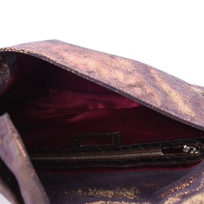 Fendi Metallic Crackled Suede Baguette 5 of 7