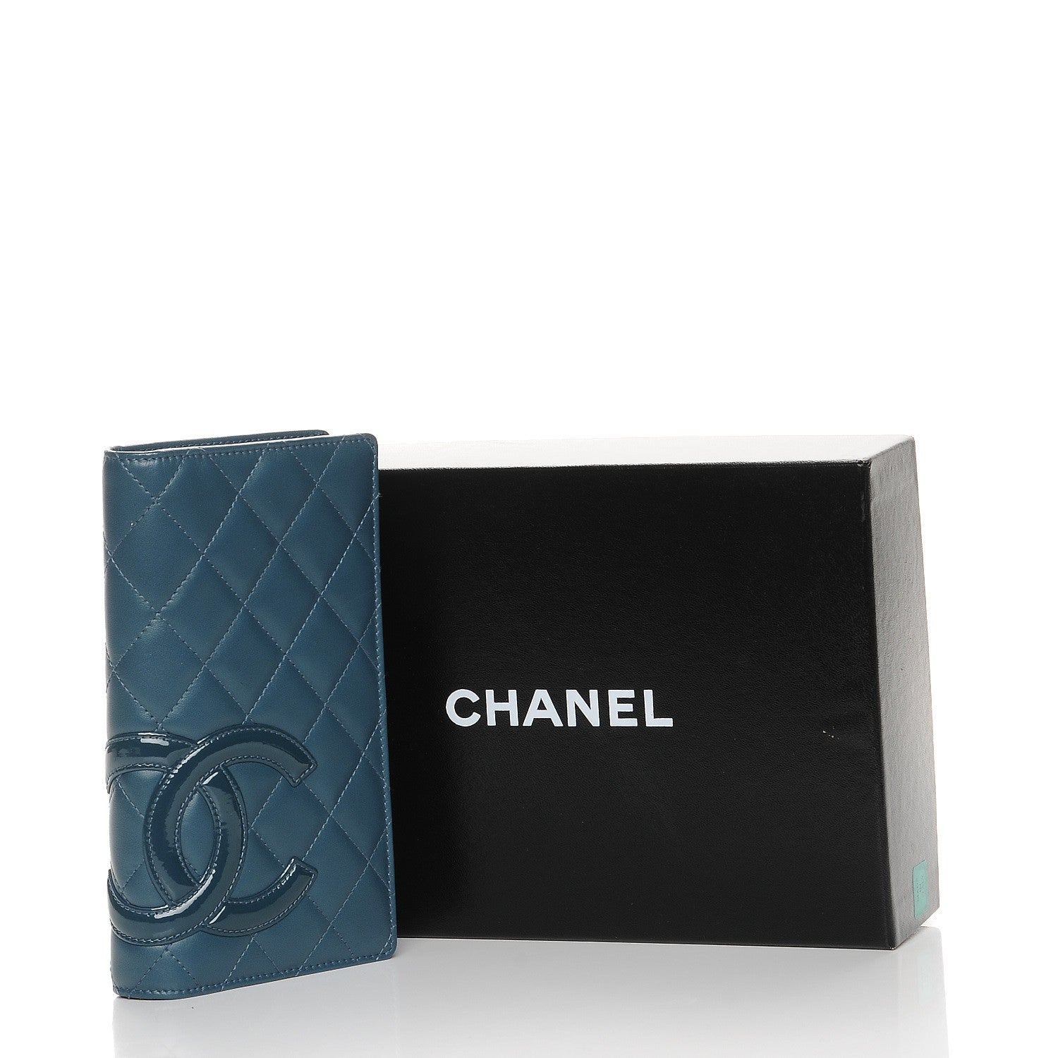 Chanel Calfskin Quilted Cambon Yen Wallet Blue 9 of 9