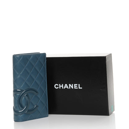 Chanel Calfskin Quilted Cambon Yen Wallet Blue 9 of 9