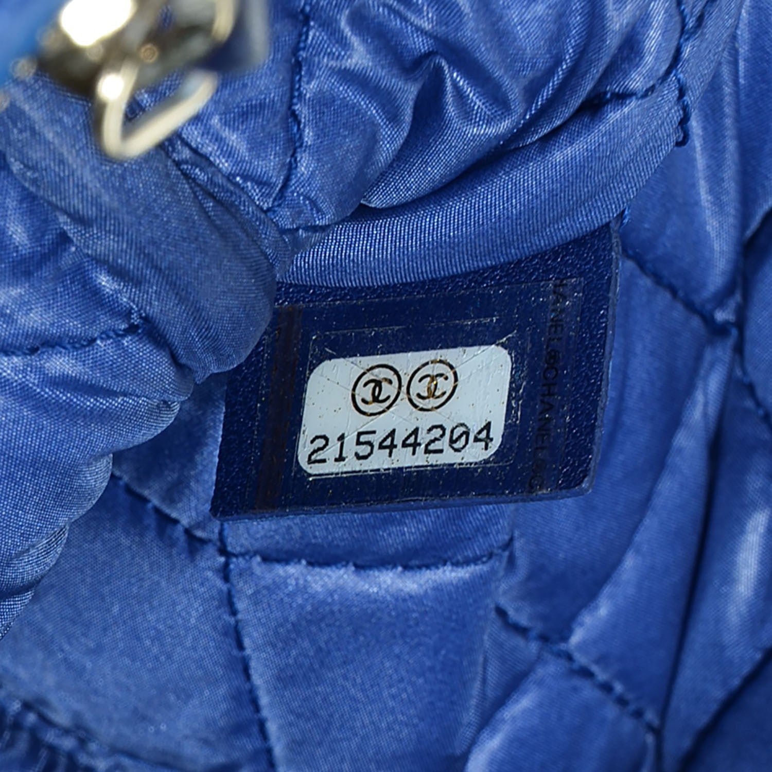 Chanel Velvet Quilted Medium Cosmetic Case Blue 6 of 7