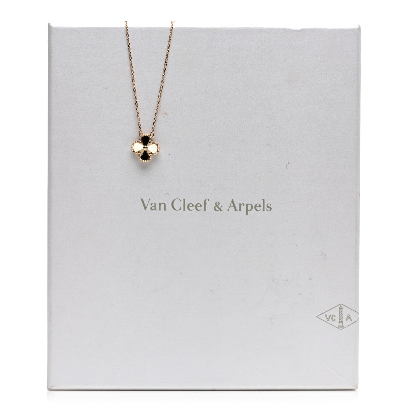 18K Yellow Gold Guilloché Vintage Alhambra Pendant Necklace