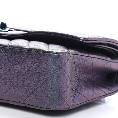 Chanel Iridescent Goatskin Quilted Medium Double Flap Purple 9 of 9